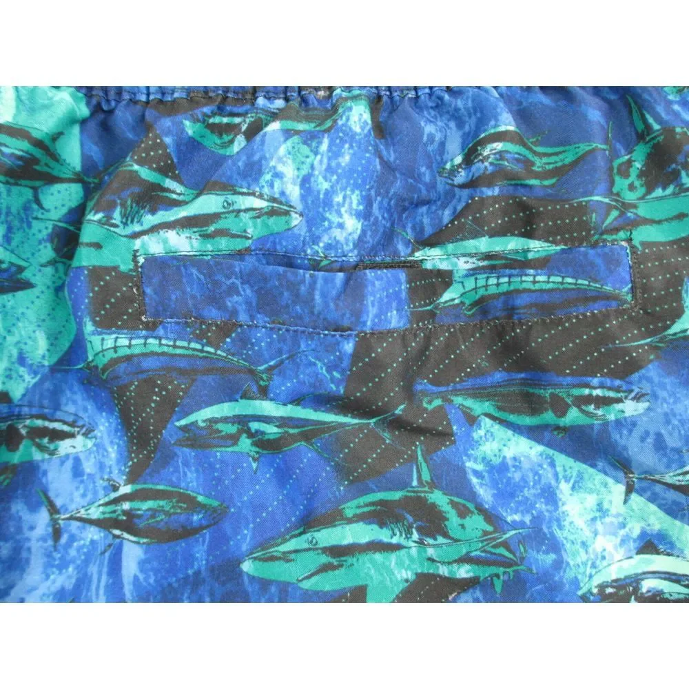 Reel Legends Swim Trunks Mens 2XL XXL Blue Board Shorts Bathing Suit‎ Sharks